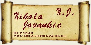Nikola Jovankić vizit kartica